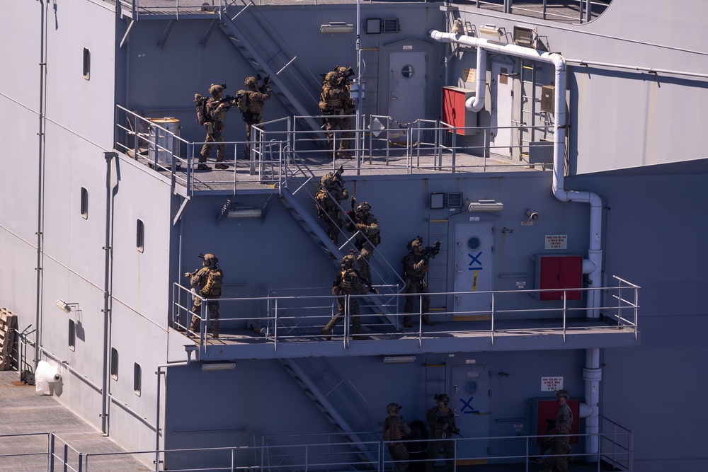 Scout Snipers provide coverage for VBSS exercise