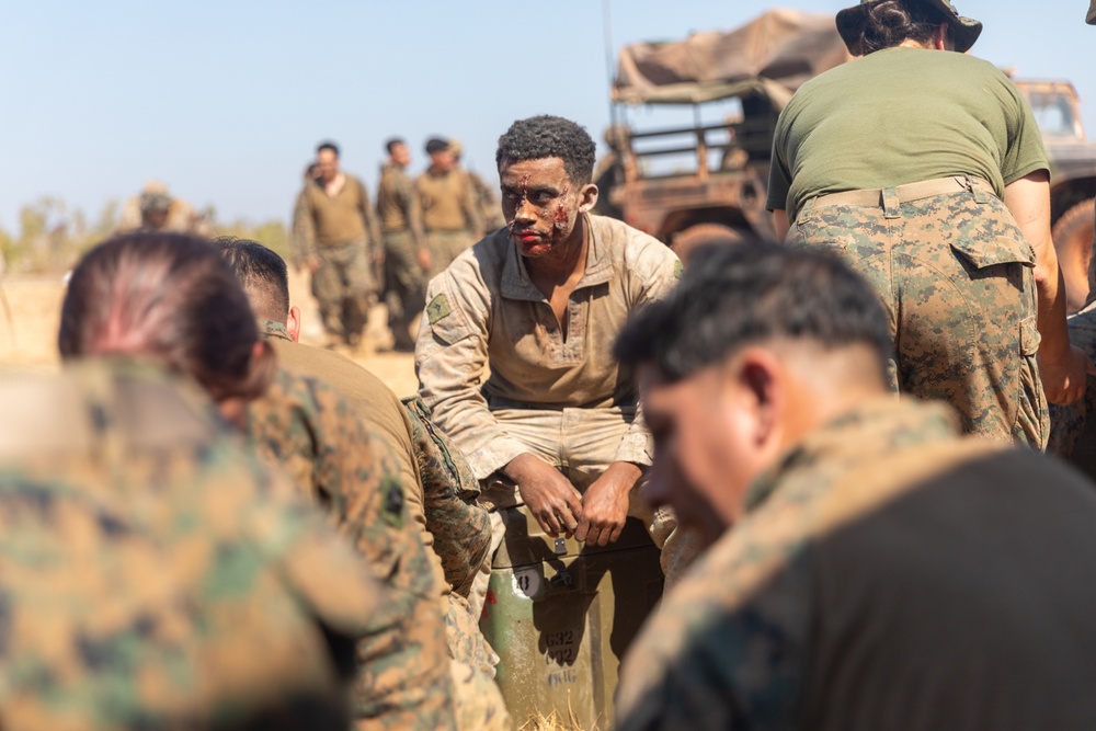 MRF-D 24.3: CLB-5 (Rein.) Sailors respond to simulated mass casualties during Exercise Predator’s Run 24