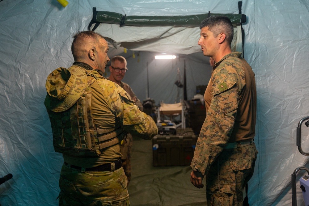 MRF-D 24.3: Australian Army Brigadier Doug Pashley tours role 2 field hospital during Exercise Predator’s Run 24