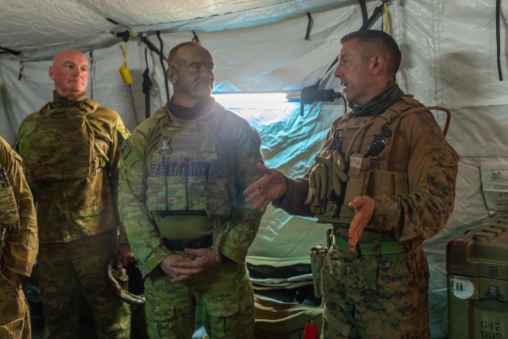 MRF-D 24.3: Australian Army Brigadier Doug Pashley tours role 2 field hospital during Exercise Predator’s Run 24