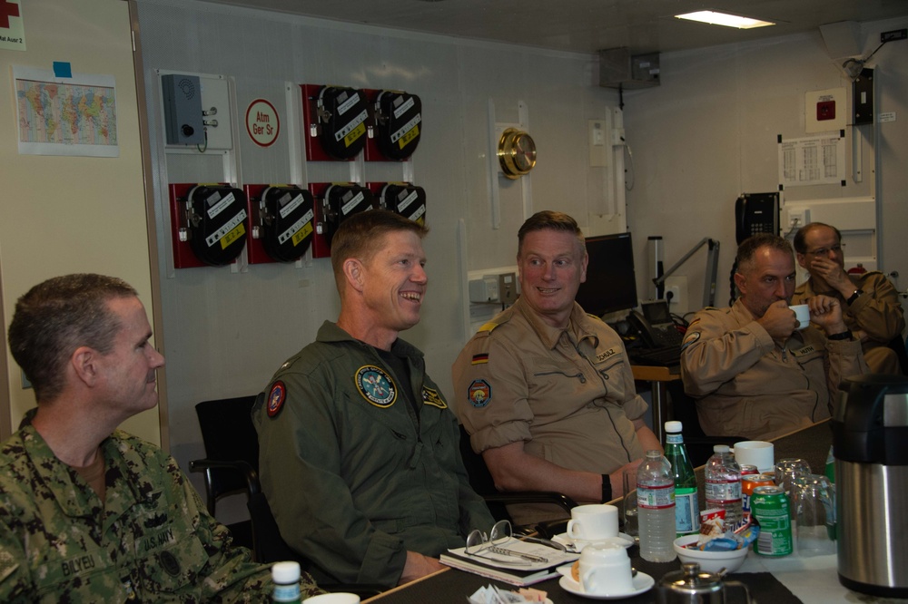 Rear Adm. Michael Wosje Meets with Members of German navy Frigate FGS Baden-Wurttemberg (F 222) During RIMPAC 2024.