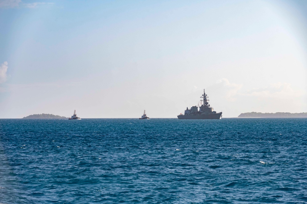 JS Sazanami (DD-113) arrives in Diego Garcia
