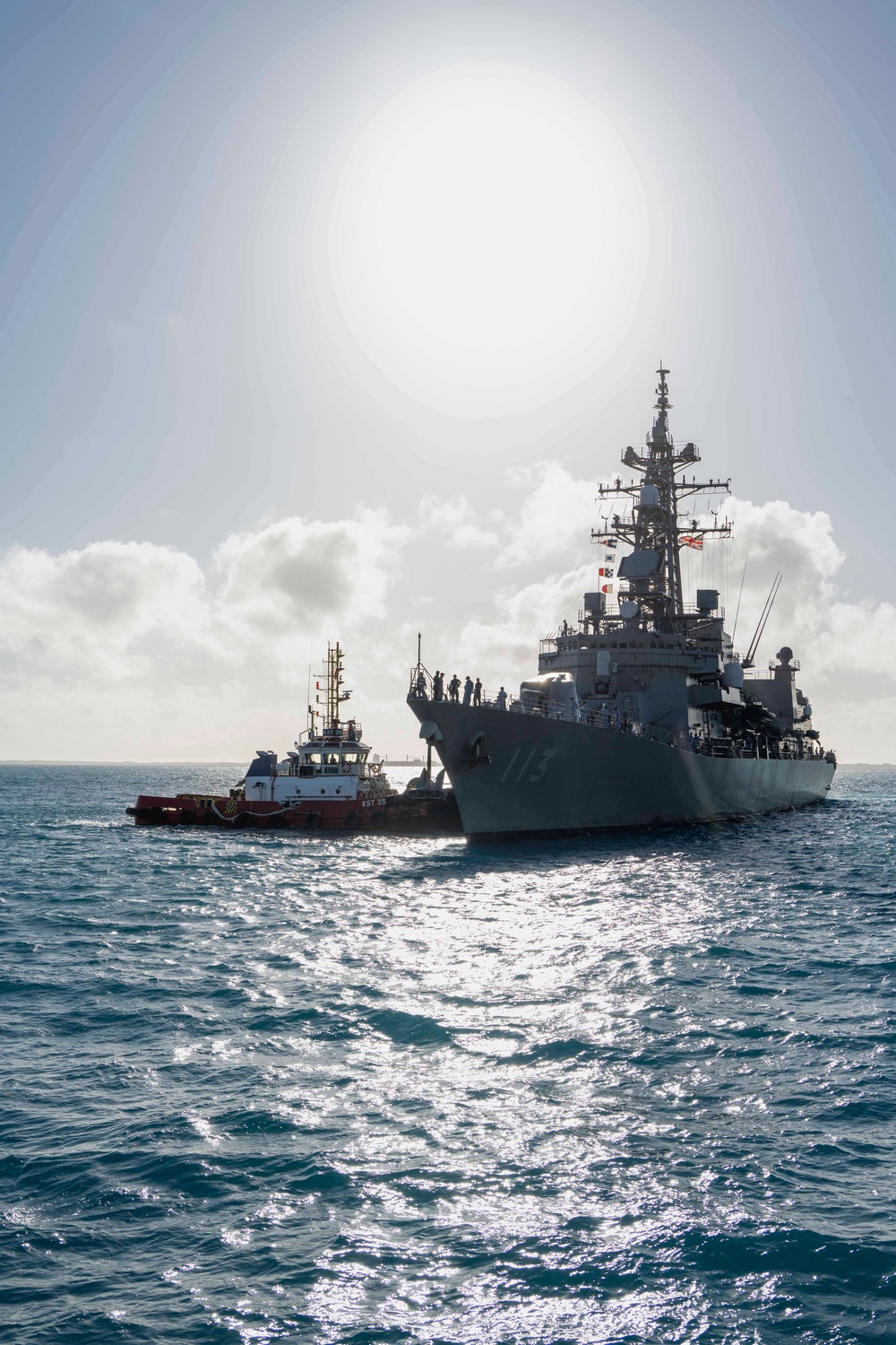 JS Sazanami (DD-113) arrives in Diego Garcia