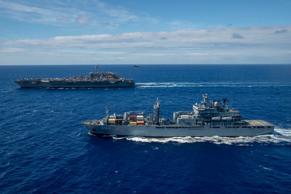 USS Carl Vinson (CVN 70) Conducts a Multi-national Replenishment-at-Sea During RIMPAC 2024.