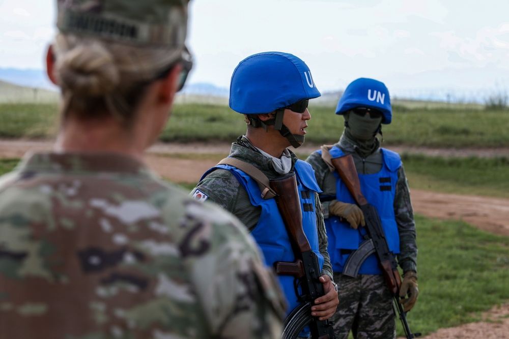 Republic of Korea soldiers on UXO lane during multilateral peacekeeping exercise Khaan Quest 24