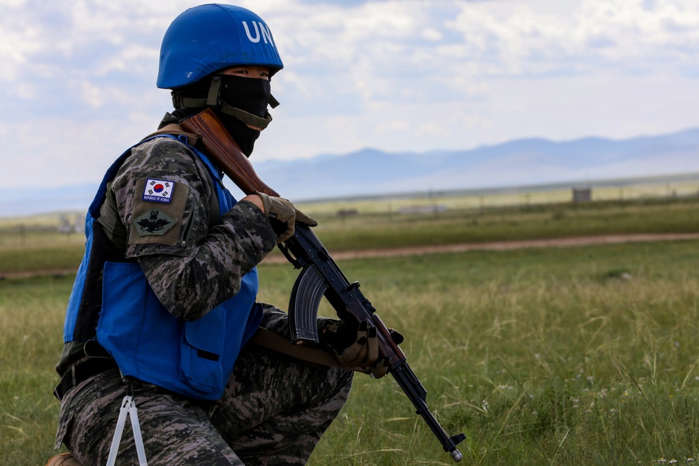 Republic of Korea soldiers on UXO lane during multilateral peacekeeping exercise Khaan Quest 24