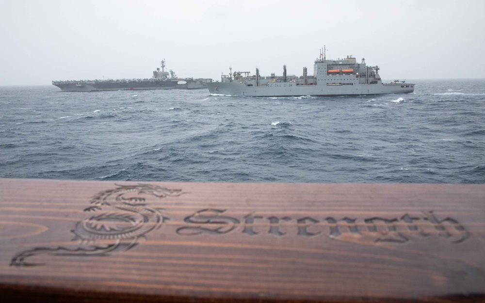USS Russell Conducts a VERTREP with USNS Alan Shepard