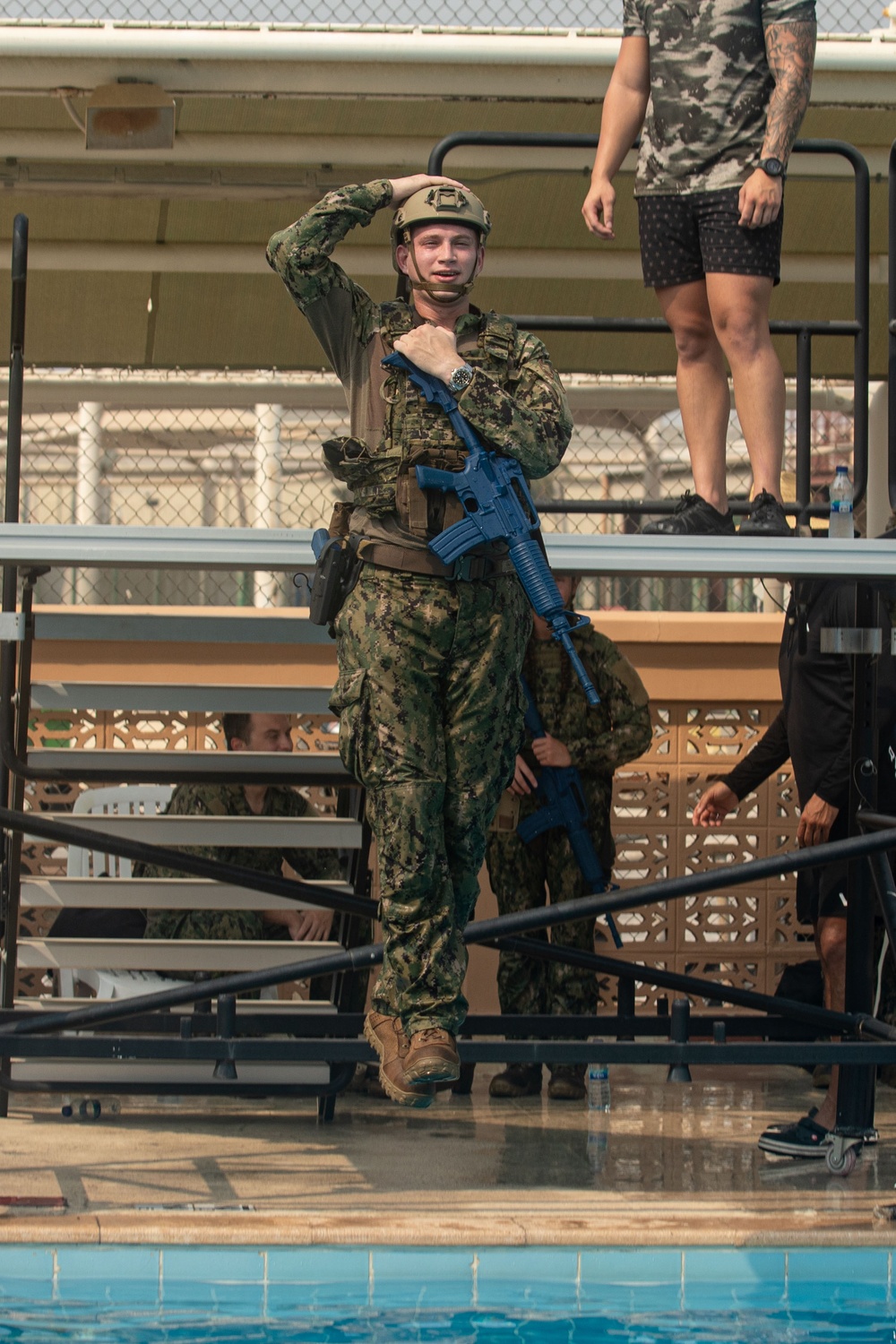 Patrol Forces Southwest Asia conduct Water Survival Training