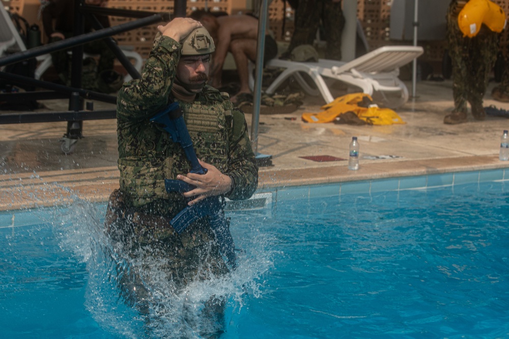 Patrol Forces Southwest Asia conduct Water Survival Training