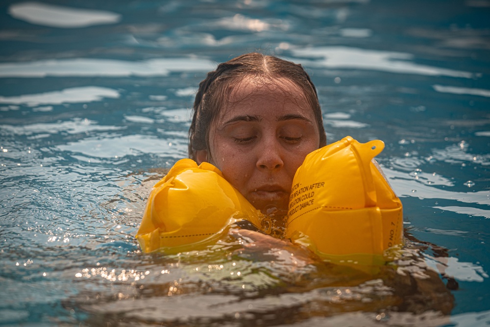 Patrol Forces Southwest Asia conduct Water Survival Training