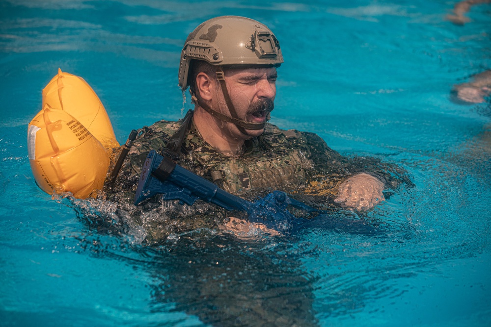 Patrol Forces Southwest Asia conduct Water Survival Training