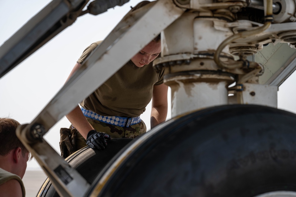 KC-135 tire swaps