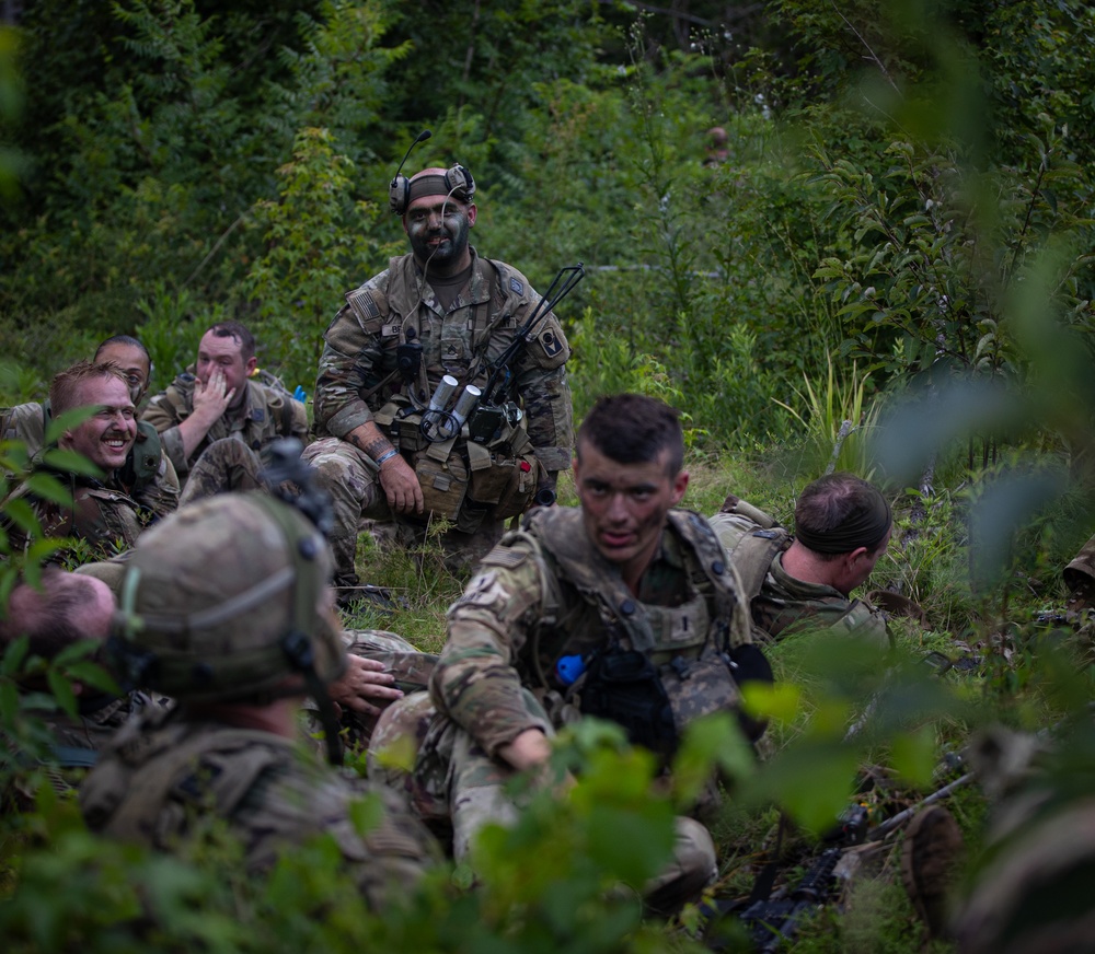 Charlie Co. of the 1-167th Infantry Regiment assaults an enemy position