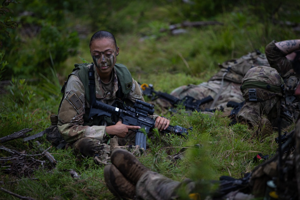 Charlie Co. of the 1-167th Infantry Regiment assaults an enemy position