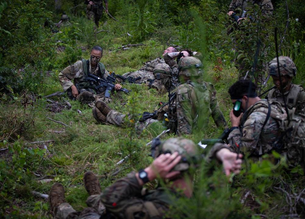 Charlie Co. of the 1-167th Infantry Regiment assaults an enemy position
