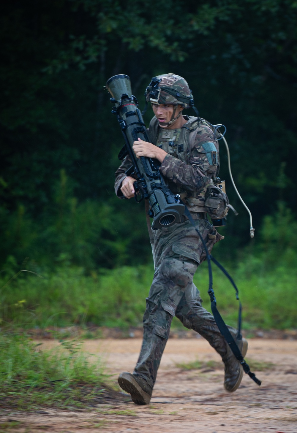 Charlie Co. of the 1-167th Infantry Regiment assaults an enemy position