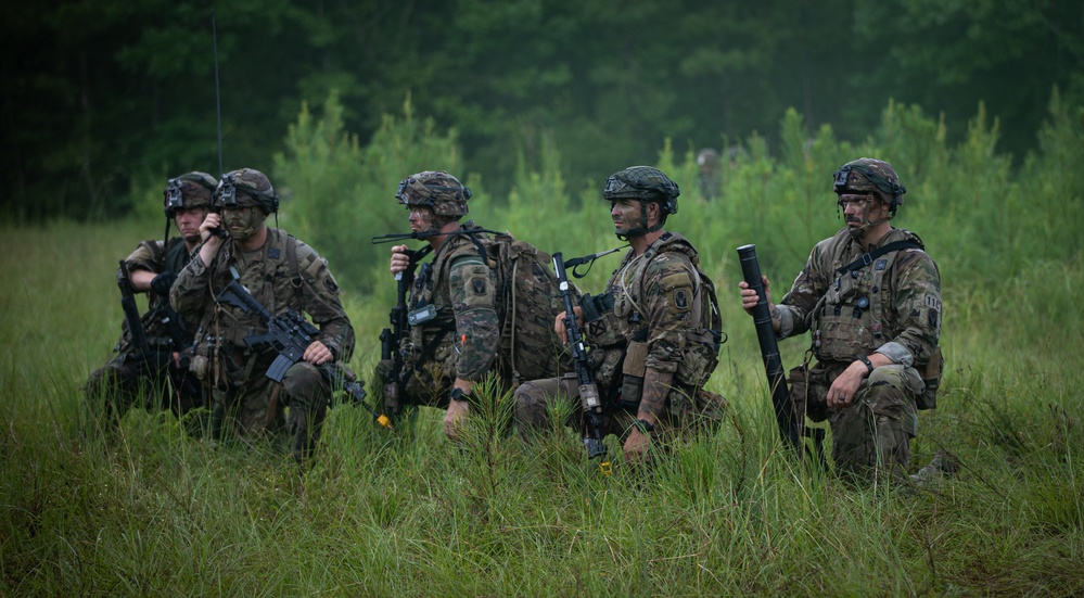 Charlie Co. of the 1-167th Infantry Regiment assaults an enemy position