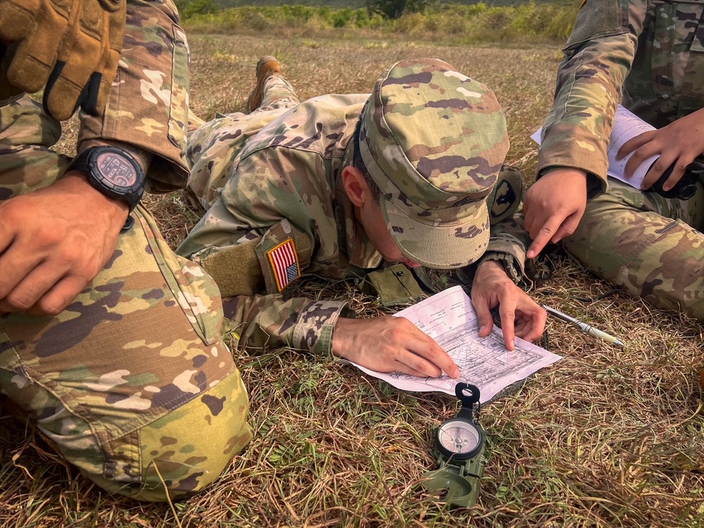 Soldiers work on critical land navigation skills during Caribbean Thunder