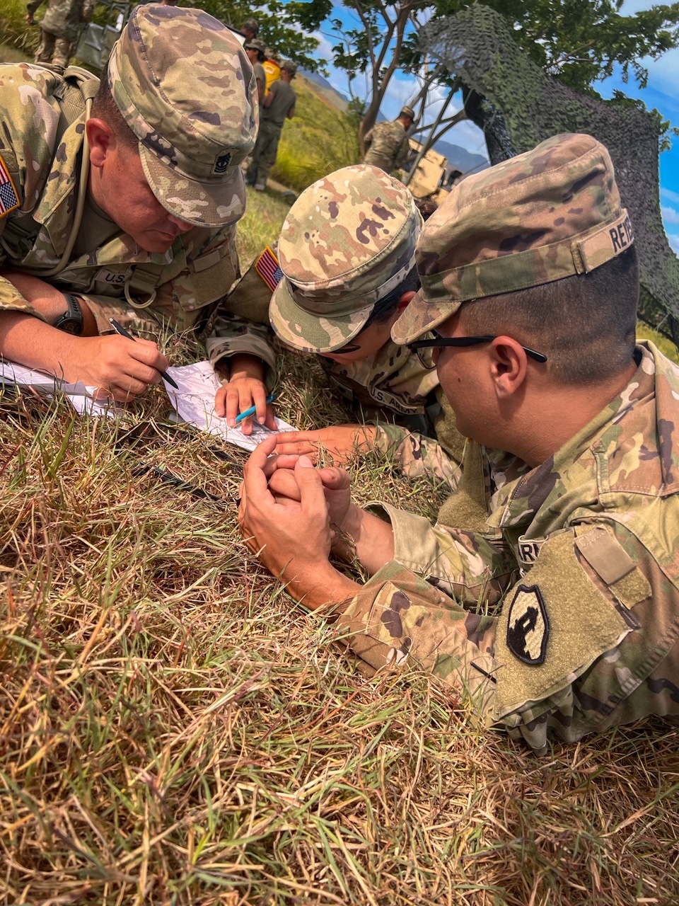 Soldiers work on critical land navigation skills during Caribbean Thunder