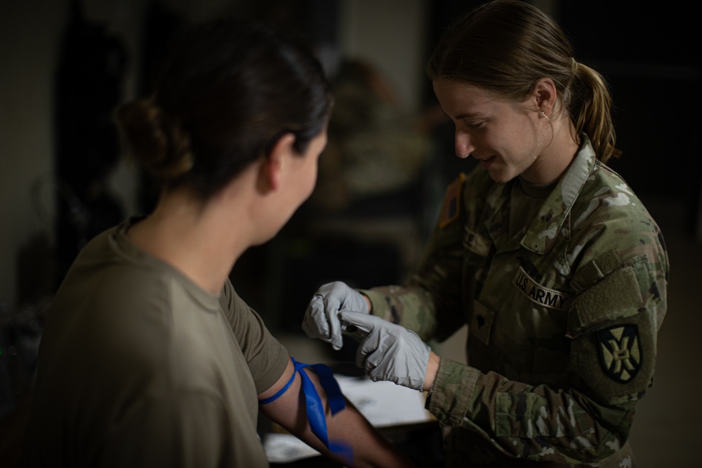 Combat Medics in the 129th MCAS are pushed to the limits during nonstop 24 hour training