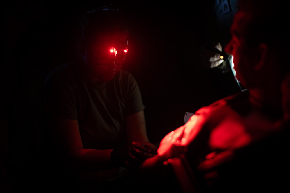 Combat Medics in the 129th MCAS are pushed to the limits during nonstop 24 hour training