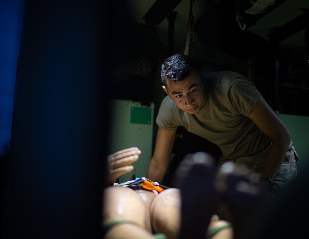 Combat Medics in the 129th MCAS are pushed to the limits during nonstop 24 hour training
