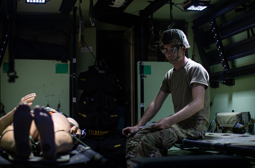 Combat Medics in the 129th MCAS are pushed to the limits during nonstop 24 hour training