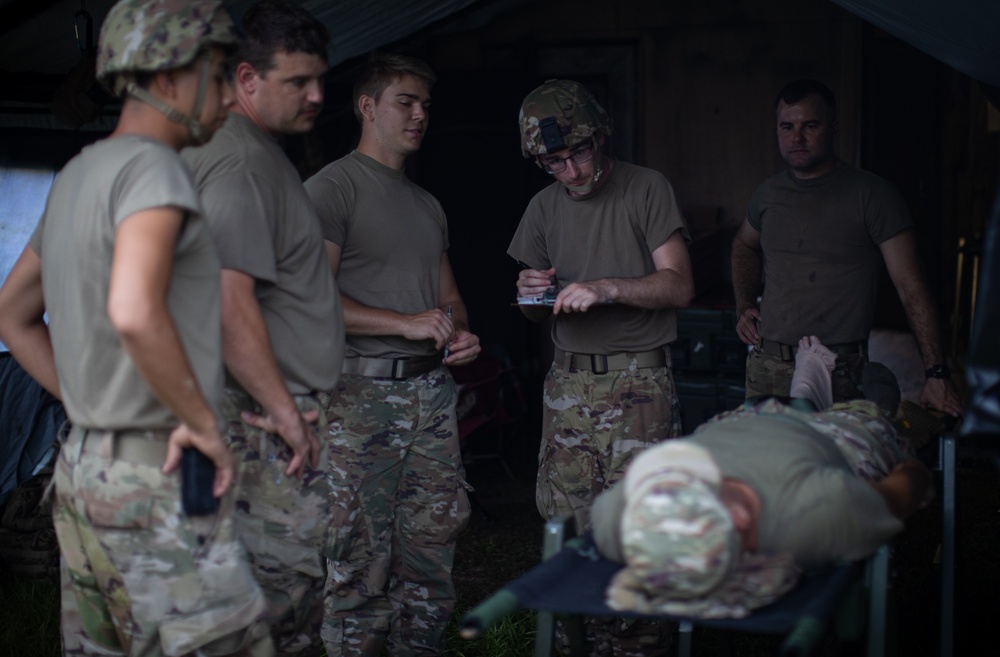 Combat Medics in the 129th MCAS are pushed to the limits during nonstop 24 hour training