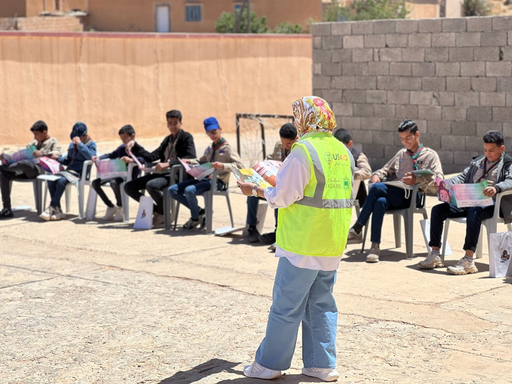 USAID celebrated Earth Day in Libya by sharing a book on the importance of recycling with school children.