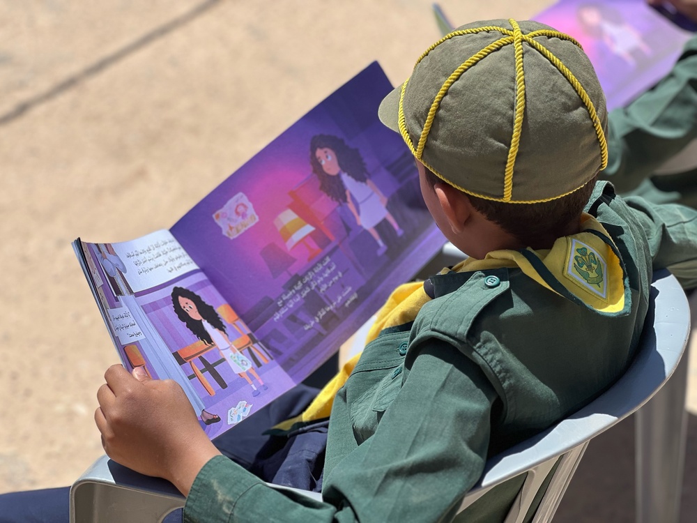 USAID celebrated Earth Day in Libya by sharing a book on the importance of recycling with school children.