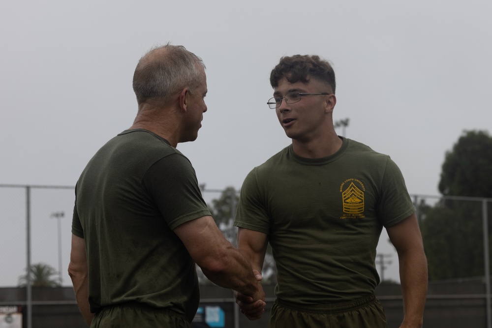 3rd MAW Commanding General and Sergeant Major train with Corporals Course