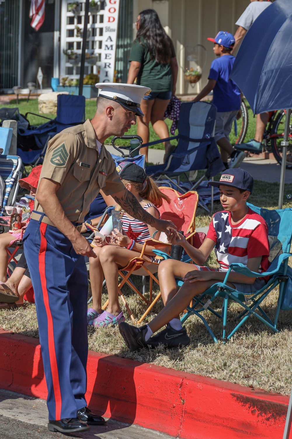 RS Riverside Marines participate in Independence Day parade