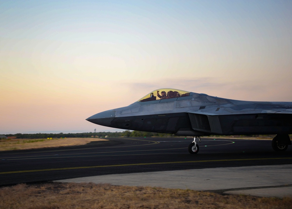 USAF F-22A Raptors conduct night flights during Pitch Black 2024