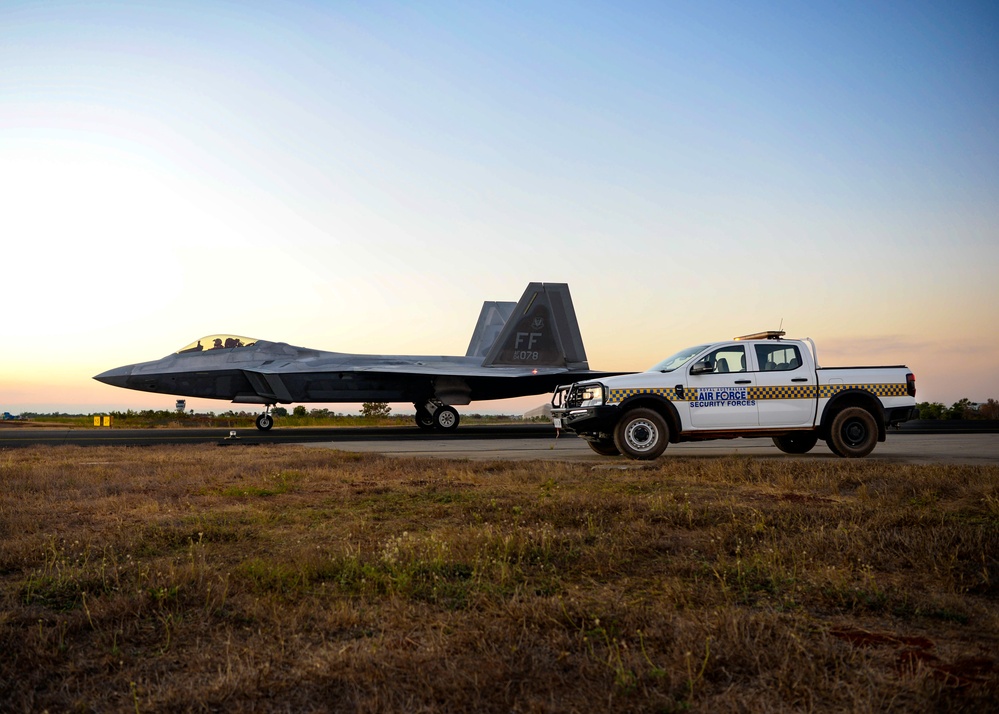 USAF F-22A Raptors conduct night flights during Pitch Black 2024