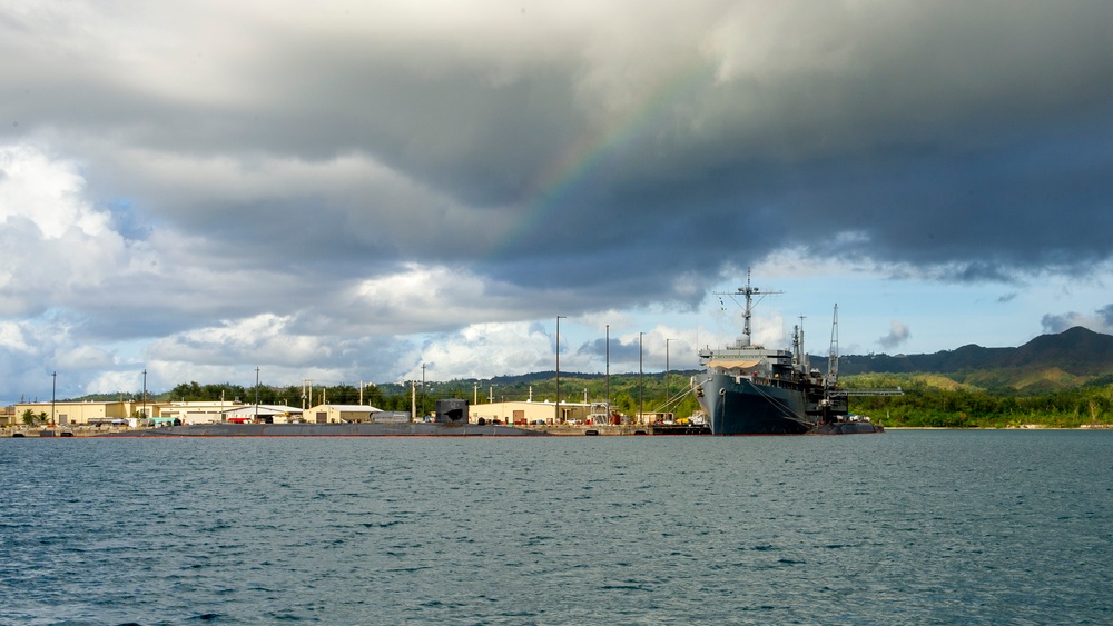 USS Florida moored at Naval Base Guam