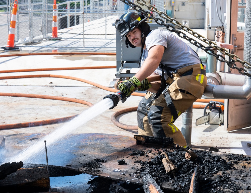 Wright-Patt Fire Department responds to fire on base.