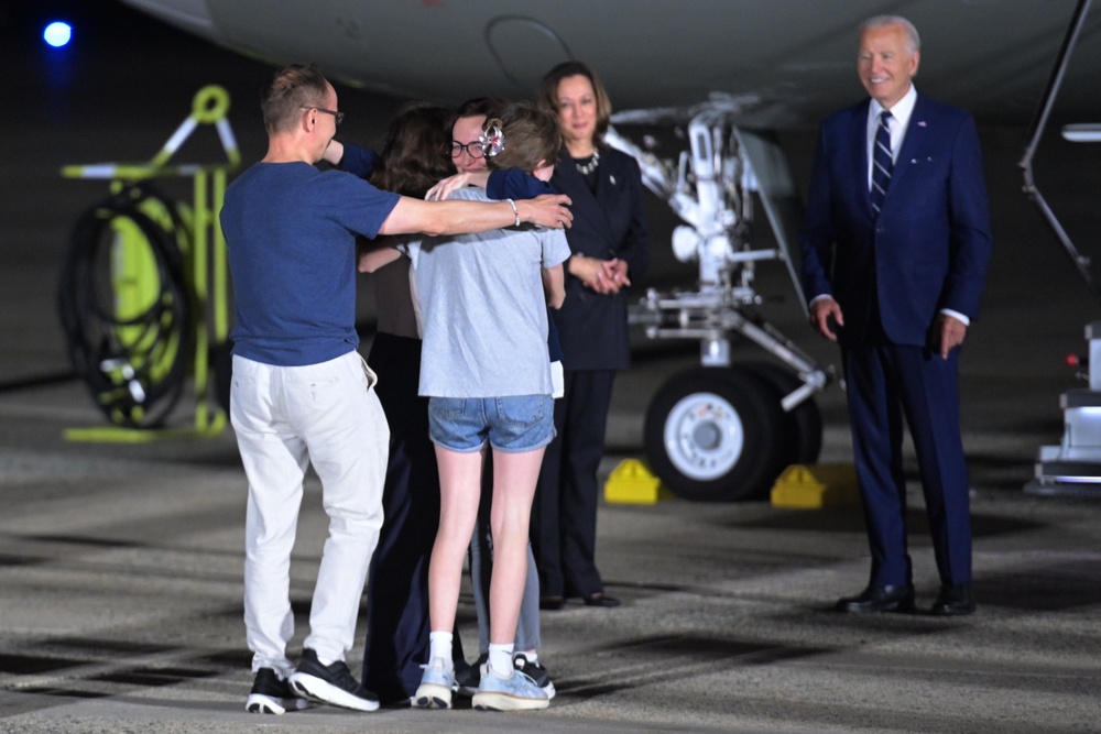 Americans released from Russian custody arrive at Joint Base Andrews
