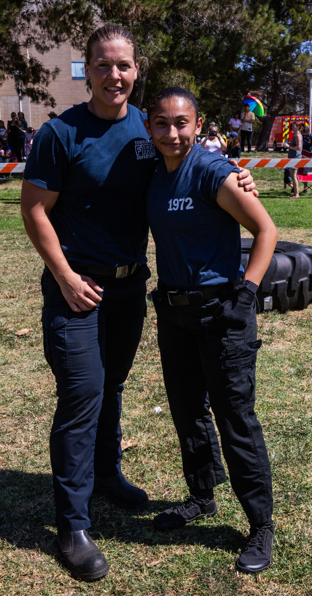 Torrance Fire Department and Police Department pose after Heroes Games