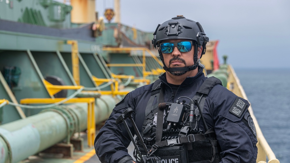 USCG Sector Board Team and CBP conduct a High-Interest Vessel inspection off Long Beach, California