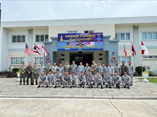 PATTAYA, Thailand, (July 22, 2024) Sailors assigned to Patrol Squadron (VP) 10 meet with Royal Thai Navy and Republic of Singapore Navy operations officers prior to the commencement of CARAT Thailand 2024, July 22, 2024.