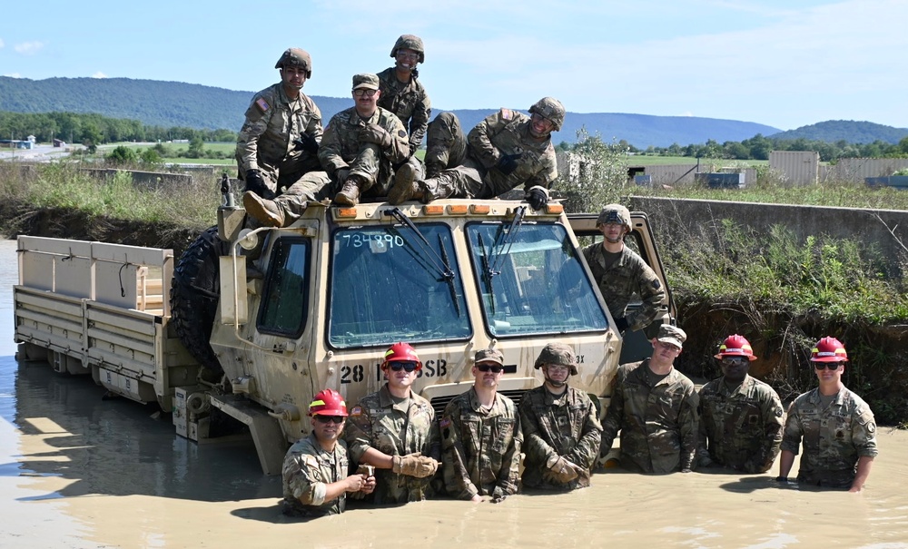 128th BSB trains in the mire pit