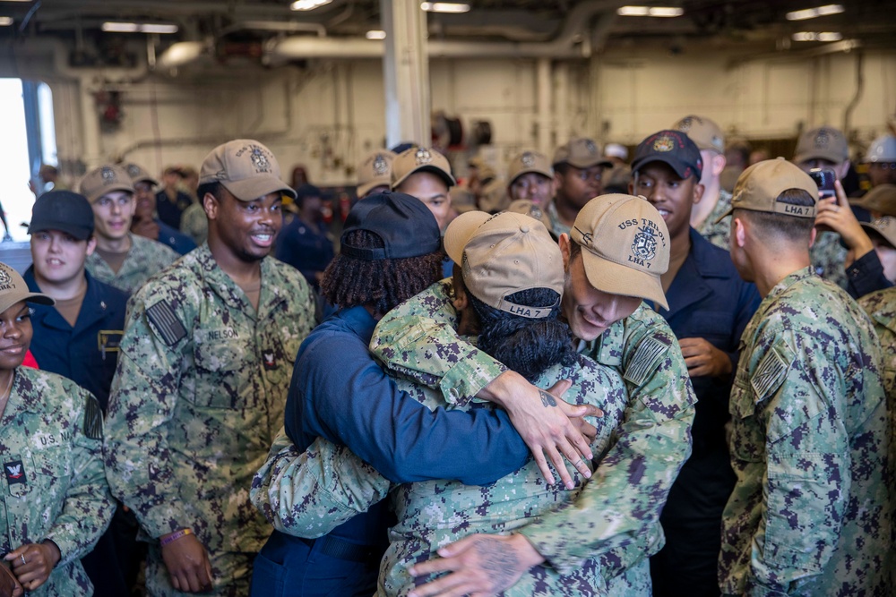 USS Tripoli Piping Ashore