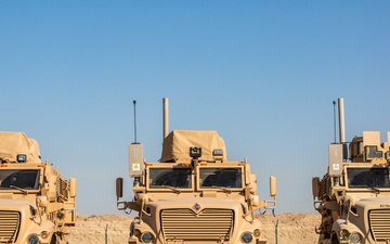 401AFSB issues 38 MaxxPro MRAP vehicles from APS-5 in support of Operation Inherent Resolve