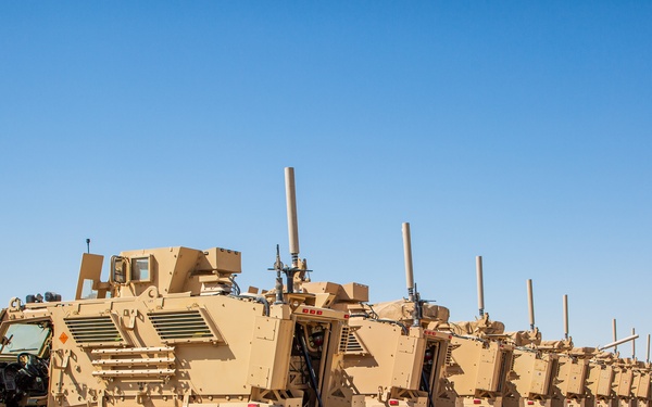 401AFSB issues 38 MaxxPro MRAP vehicles from APS-5 in support of Operation Inherent Resolve