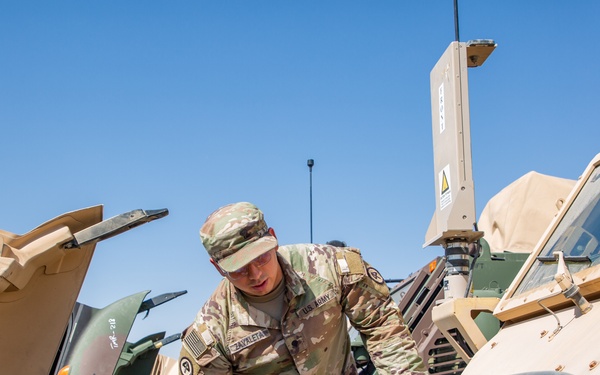 401AFSB issues 38 MaxxPro MRAP vehicles from APS-5 in support of Operation Inherent Resolve