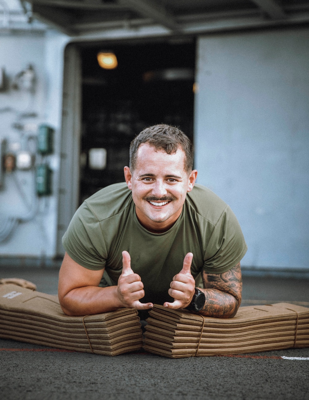 15th MEU Staff NCOs Conduct PT Aboard USS Boxer