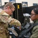 U.S. Air Force Basic Military Training Trainee Recieves Suppplies