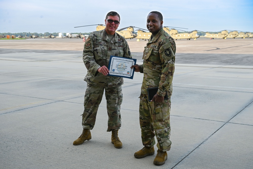 The 117th Air Control Squadron culminates last annual field training with CH-197 incentive flight