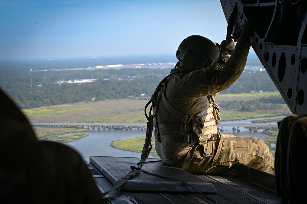 The 117th Air Control Squadron culminates last annual field training with CH-197 incentive flight