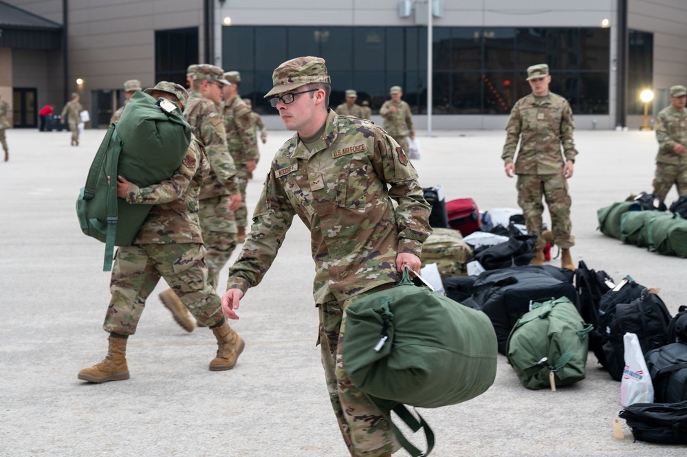 U.S. Air Force Basic Military Training Graduates Ship Out to Technical Training School